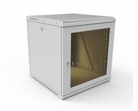 Шкаф телекоммуникационный настенный разборный МИКсистем 19" Keys 12U 600x600 дверь стекло серый