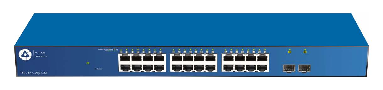 Настраиваемый L2 коммутатор с 24 портами 10/100/1000Base-T и 2 портами 1000Base-X SFP, тип – «медный»