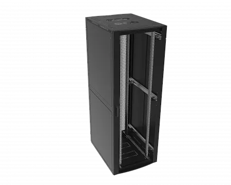 Шкаф телекоммуникационный напольный МИКсистем серия ECO+ 19" 48U 800*1000 дверь перфорация/перфорация 2 створки черный